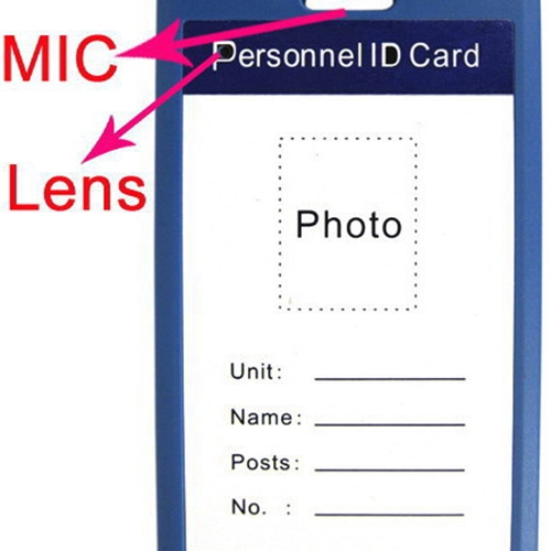 Blue Color Work Permit ID Card Mini Spy Camcorder - Click Image to Close